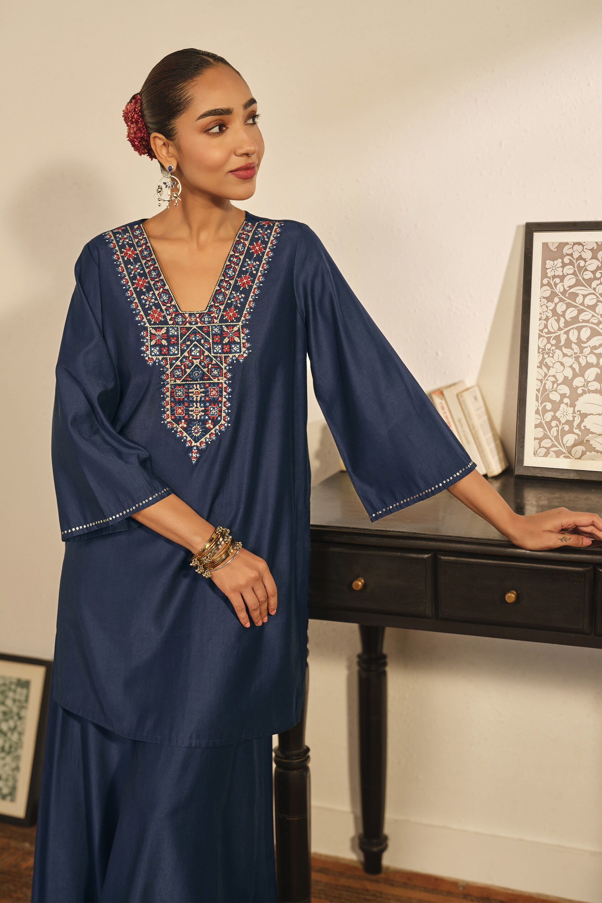 Occasion Tunic in Indigo, Indigo, image 2
